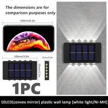 10LED/8LED Solar Wall Lights, 1/2/6pcs Multi-Pack Options, Up & Down LED Lamp Design Suitable For Decorating House Exterior Walls, Fences, Corridors, Decks, Stairs, Gardens, Front/Backyard - Black - View 14