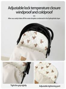 1 sac de dormit pentru cărucior pentru bebeluși, din pânză Oxford, husă caldă rezistentă la vânt, impermeabilă și respirabilă pentru toamnă/iarnă