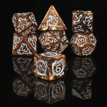 优质多面骰子套装（7 件）龙骰子适用于 D&D 角色扮演游戏 MTG 桌面游戏，是万圣节、圣诞节和幻想角色扮演冒险的完美游戏礼物！ - 彩色 - 查看 8