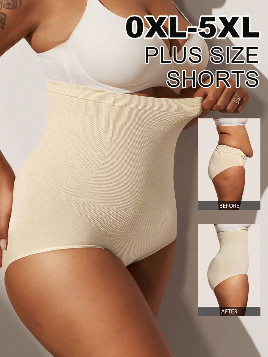 1件装女士高腰无缝塑身衣，强力收腹提臀，大码