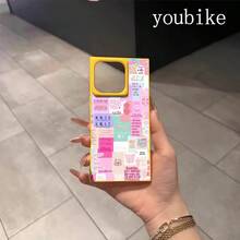 Teléfono con diseño de bloques de letras adhesivas rosas. Compatible con las series 16 Pro, 16, 15 Pro, 14, 14 Plus, 13, 13 Pro, 12 Pro y 12 Pro. Diseño a prueba de golpes con cobertura total, gran orificio, marco liso brillante y llamativo. - Amarillo - Ver 6