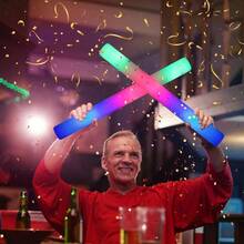 32 PCS Foam Glow Sticks Bulk LED Foam Sticks In The Dark Party Supplies With 3 Modes Colorful Flashing Glow Sticks Bulk Party Pack For Wedding Concert - Red - View 3