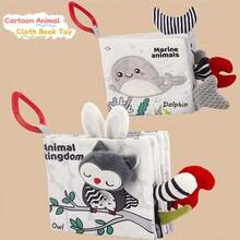 Black & White Cloth Book, Early Education Book With 3D Tail, Baby Won't Bite, Infant Cognitive Toy