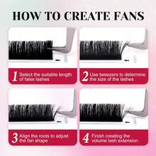 Fadvan Easy Fanning Eyelash 0.05/0.07/0.10 C/D 9-17mm 15-20mm Mix Extensions Blooming Eyelashes Flare Eyelashes Russian Volume Auto Fan Eyelashes Natural Cilia Silk Lashes, Natural, Lash Tech Supplies Lash Clusters, Eyelash Clusters, Individual Eyelashes, Lashes, Fake Lashes - C - View 6