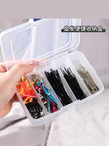 1pc Transparent Plastic Desktop Storage Box, Multi-Purpose Organizer Box For Small Items, Toys, Jewelry, Stickers, Cards, Hair Accessories. Slight Color Difference Does Not Affect Usage.