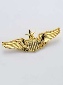 1 件金属飞行员徽章，优质飞行员徽章 - 金色 - 查看 2