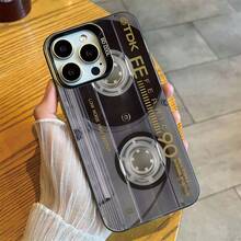 1pc Retro Cassette Tape Design Fashionable Phone Case, Commuter Series Case Compatible With IPhone 11, 12, 13 Pro Max, 14 Pro Max, 15 Pro Max, 16, 13, 14, 15, Plus, Pro, Max, Personalized Durable Accessories For Stylish Phone Users, Gifts For Friends And Family - Multicolor - View 7