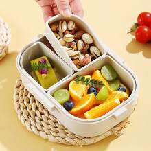 WORTHBUY 1 hộp đựng cơm trưa 3 ngăn có thể tháo rời, hộp đựng cơm Bento bằng nhựa chia ngăn di động 800ml dùng để chuẩn bị bữa ăn, dùng trong lò vi sóng, hộp đựng thực phẩm salad trái cây chịu nhiệt, thích hợp cho học sinh, người lớn sử dụng ở trường, văn phòng, cắm trại ngoài trời, dã ngoại, du lịch, trở lại trường - Nhiều màu - Xem 6