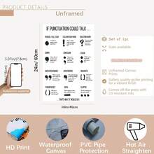 1 Stück Leinwand Poster, Bildungskunst, Interpunktions Poster, Englische Klassenzimmer Dekoration, Sekundarschuldruck, Englisch-Unterricht in der High School, Englische Grammatik Poster, ideales Geschenk für Flur, Wandkunst, Wanddekoration, Herbstdekoration, Zimmerdekoration, ungerahmt - Verschiedenfarbig - Übersicht 13