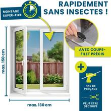 Innovative Magnetic Mosquito Net Attachment | Mosquito Nets Up To 150 X 130 Cm Can Be Individually Cut To Size Without Drilling Or Screwing | Includes 16 Magnets [1/2/4 Pack] - 黑色 - 查看 5