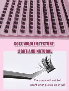 120 Pieces Individual Eye Lash Clusters D Curl 8-16mm Width Stem DIY Eye Lash Clusters Natural Look And Extra Thick Reusable Individual Eyelash Extension Kit Suitable For Home Self-Use Or On-The-Go Use For Daily Life, Dates, Parties, Music Festivals, Halloween, Etc. Lash Clusters,Eye Lash Clusters,Individual Eyelashes,Lashes,Fake Lashes - 黑色 - 查看 6