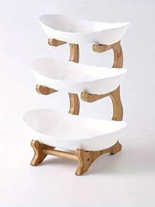 2/3层水果架零食收纳托盘，装饰架 - 塑料水果碗套装，适用于厨房和餐厅 - 多层水果、零食和甜点拼盘 - 圣诞礼物