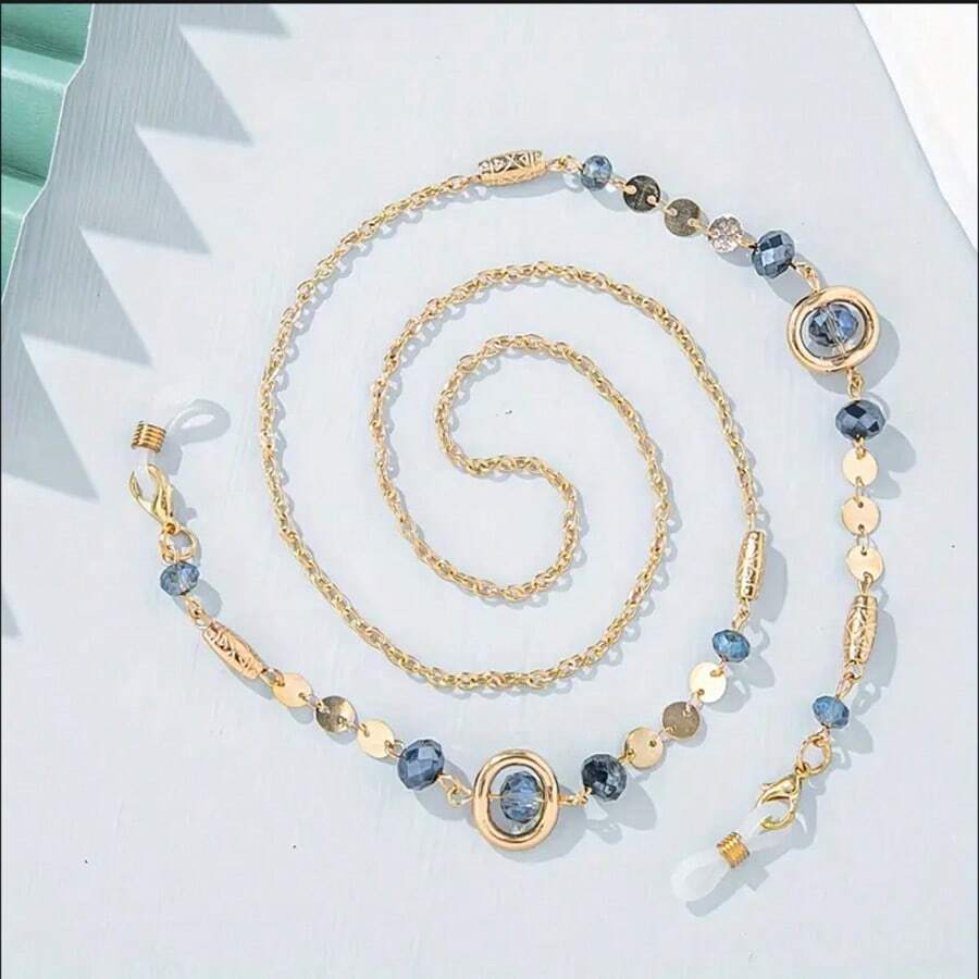 1 szt. Sztuczny łańcuszek do okularów z cyrkonii, modny dla kobiet