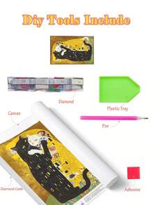 5D DIY Diamond Painting | Premium 5D DIY Diamond Painting Set. High-Definition Kitty Diamond Dot Painting, Handmade Decorative Art, Helps Develop DIY Skills And Concentration. Diamond Painting Gift. - Multicolor - View 3