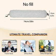 1 gối du lịch có mũ trùm đầu, gối cổ có thể gấp gọn, túi đựng gối du lịch có thể nhồi, vỏ gối cổ mềm mại, vật dụng cần thiết khi đi du lịch có thể đóng gói - Xám - Xem 2