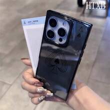 Funda con diseño de bloques de corazones negros, compatible con las series 16 Pro, 16, 15 Pro, 14, 14 Plus, 13, 13 Pro, 12 Pro y 12 Pro. Diseño a prueba de golpes con cobertura total, orificio grande, marco liso brillante y detalles prominentes. - Negro - Ver 6