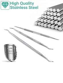 Zestaw 3 narzędzi do pielęgnacji wrastających paznokci u stóp, narzędzia do pedicure dla stóp, w tym podnośnik do paznokci u stóp i pilnik do paznokci u stóp, odpowiedni do leczenia wrastających paznokci u stóp - stal nierdzewna klasy medycznej, narzędzie do czyszczenia paznokci i pedicure, narzędzie do pielęgnacji paznokci u stóp - w zestawie pudełko do przechowywania