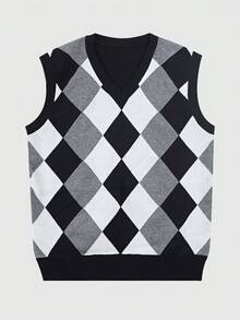 Áo vest len không tay phối màu tương phản dành cho nam ALTZTAR - màu đen - Xem 3