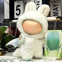 Ropa de muñeca de 6.69 pulgadas, compatible con Labubu, 1 set de accesorios - Sombrero de cubo de moda, top, pantalones con tirantes, mono, adecuado para muñecas de 6.69 pulgadas, accesorios lindos de BuLabu para jugar y exhibir (muñeca no incluida)