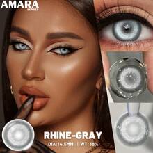 AMARA彩色隐形眼镜，灰色瞳孔，COSLPAY彩色隐形眼镜，角色扮演隐形眼镜，万圣节彩色隐形眼镜，万圣节服装角色扮演 - RHINE-GRAY - 查看 3