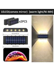 10LED/8LED Solar Wall Lights, 1/2/6pcs Multi-Pack Options, Up & Down LED Lamp Design Suitable For Decorating House Exterior Walls, Fences, Corridors, Decks, Stairs, Gardens, Front/Backyard - Black - View 16