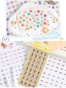 Un paquete de 8 pegatinas con expresiones lindas. Se pueden usar para scrapbooks, diarios, tarjetas de felicitación, pegatinas para teléfonos móviles, botellas de vidrio, sobres, manualidades DIY, calendarios, decoración del hogar, elaboración de artesanías, decoración de regalos, planes diarios y pegatinas escolares.