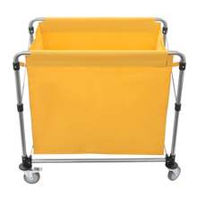 YIYIBYUS 220lbs Commercial Laundry Cart, Laundry Cart With Wheels, Folding Laundry Cart 90x60x88cm - Yellow - View 6