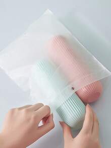 1pc Travel Toothbrush Storage Box, Portable Dust-Proof Toothbrush, Toothpaste, Toiletry Storage Box For Travel, Camping, Rinsing Cup