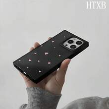Funda con diseño de corazón rosa. Compatible con los modelos 16 Pro, 16, 15 Pro, 14, 14 Plus, 13, 13 Pro, 12 Pro y 12 Pro. Ofrece protección completa contra golpes, una amplia abertura, un elegante marco brillante y una excelente calidad. - Negro - Ver 6