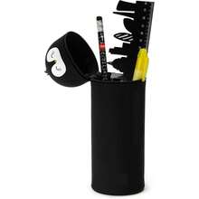 2-In-1 School Pencil Case, Soft Cute Silicone Animal Shaped Pen Holder With Zipper, Height 18.5 Cm, Suitable For School, Great Back-To-School Gift, Panda/Tiger/Penguin - màu đen - Xem 2