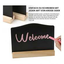 12pcs Wooden Double-Sided Small Chalkboards With Stands, Mini Blackboard Set For Marking, Tabletop Cards, Message Boards, Price Tags, Suitable For Parties, Weddings And Other Celebrations