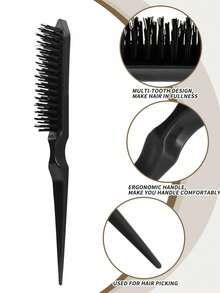 1/3/5/7/8pcs Hair Styling Tool Set, 200ml Spray Bottle, Detangling Brush, Volumizing Brush, Tail Comb, Edge Brush, Braiding Tools, Elastic Hair Tie Pliers, Disposable Hair Tie Remover, Curling Hair Tie Remover - Black - View 6