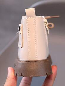 Botas altas con cremallera lateral para niños, botas de niña, tenis de niño, tenis de niños, tenis para niño, tenis para niña, zapatillas deportivas casuales con cordones para niños, adecuadas para actividades al aire libre y para el uso diario en el tiempo libre. - Beis - Ver 7