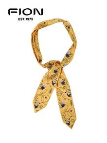 Silk Streamer Style Square Scarf Headband Soft Satin Headscarf for Women with Minions Bob Cartoon Pattern Neckerchief Hair Scarf Waistband for Girls Bag Wrap Multi-purpose Scarf Bandana,Hair Band,Head Band Ideal for Dressing Up Look Your - 黃色 - 查看 1