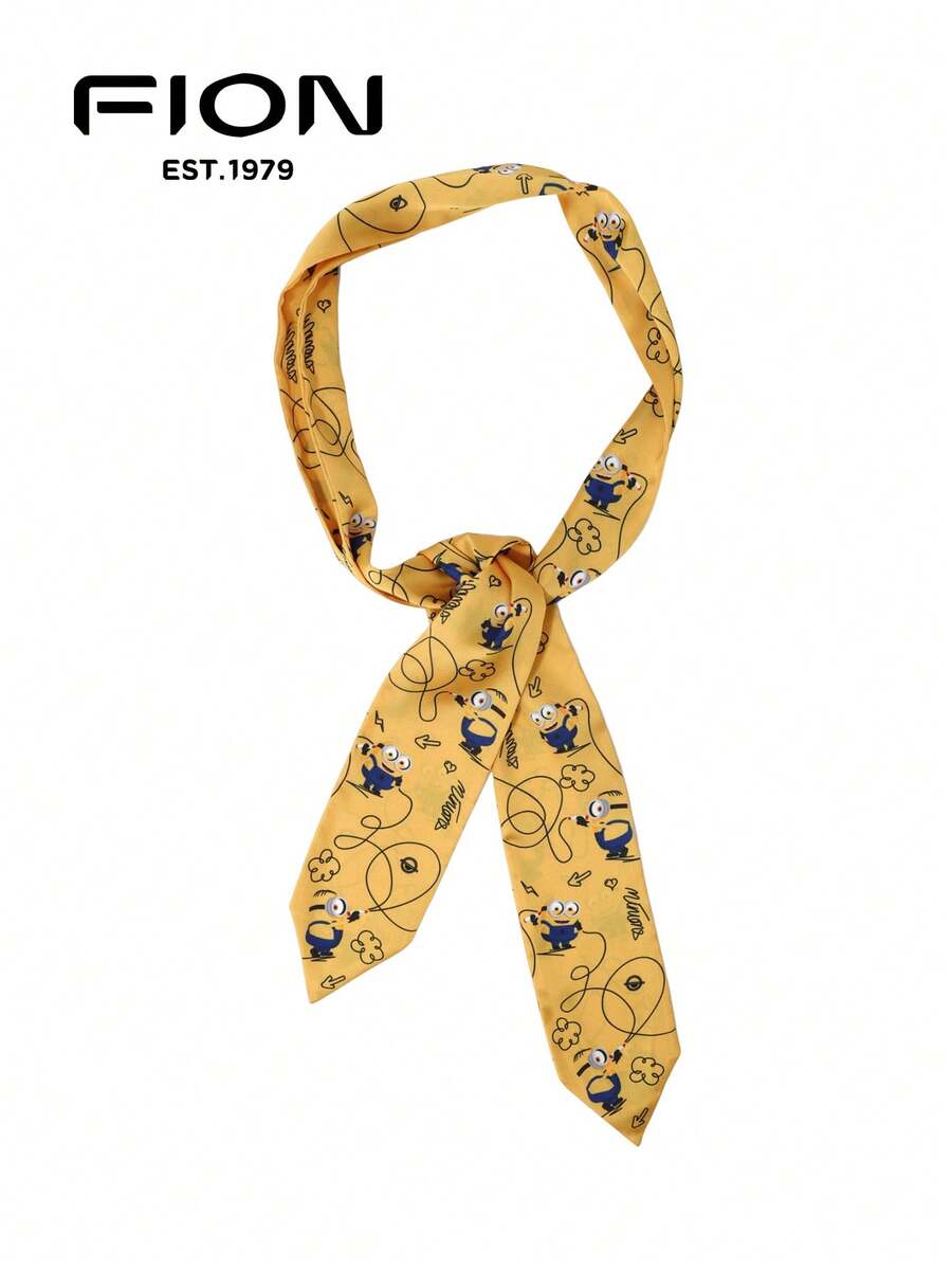 Silk Streamer Style Square Scarf Headband Soft Satin Headscarf for Women with Minions Bob Cartoon Pattern Neckerchief Hair Scarf Waistband for Girls Bag Wrap Multi-purpose Scarf Bandana,Hair Band,Head Band Ideal for Dressing Up Look Your - 黃色 - 查看 1