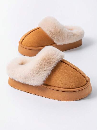 Pantufas femininas, sola grossa, confortáveis, antiderrapantes e quentes para uso interno, para outono/inverno, sapatos leves, luxuosos, macios e quentes para uso ao ar livre