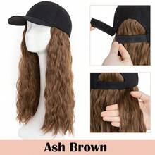 16inch/40cm Adjustable Baseball Cap Hat With Long Wavy Curly Hair Wig Synthetic Hairpiece Corn Wave Curly Hair Extensions For Women Daily Wear, Easy To Put On And Take Off, Natural Looking, Soft And Breathable, Perfect For Casual Outings And Sports Events Halloween Xmas Party - 彩色 - 查看 12