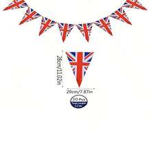 Banderines de cuerda con banderas británicas para eventos patrióticos, Día de la Independencia, bares deportivos, decoración interior y exterior - Multicolor - Ver 16