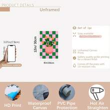 三件套框画，时尚空间美学展示，色彩鲜艳的活力花卉艺术品，抽象风格，彩色复古墙饰，波西米亚风格，充满活力的多巴胺装饰，适用于咖啡馆、客厅、家居、宿舍、酒吧等场所。 - 彩色 - 查看 17