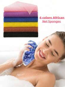 1 pièce Ensemble de serviette de bain à exfolier le dos en maille africaine, double face pour une exfoliation douce et rugueuse, gommage corporel efficace, grattoir de dos pour la douche, en matériau maillé de qualité, design pratique avec sangle, éponge de bain pour une peau lisse, idéal pour une utilisation quotidienne, décoration de salle de bain, décoration d'automne, rentrée scolaire.