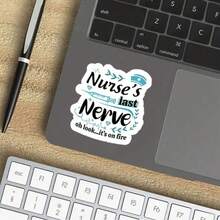 3-Inch "Nurse Humor Relief" Sticker - Humorous - Themed Vinyl Sticker With Medical Icons & Text Art For Laptops, Notebooks, Water Bottles, Nurse Enthusiasts, And Fun Decor | Great For Healthcare Workers, Stress - Relief Seekers, And Those Into Playful Nursing Puns
