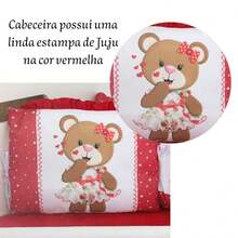 Kit Mini Berço Menina Menino com Trança Sublimado Light 10 Peças - Juju Vermelho - Visão 9