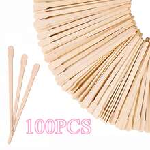 100 pezzi Bastoncini di cera multiuso per depilazione, rimozione dei peli di naso, orecchie e viso, applicatore di cera, strumento per la cura della pelle