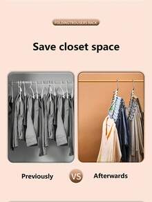 1pc 5/9 Tier Pants Rack, Space Saving, S-Shaped Wardrobe Hanger Organizer With Hooks For Long Pants, Leggings, Trousers, Non-Slip Stainless Steel Multi-Functional Pant Hanger, Saves Closet Space, Suitable For Wardrobe, Pant Rack, For Pants, Jeans Organization, Dorm Essential, Antique White, Best Choice For Home Storage - Multicolor - View 8