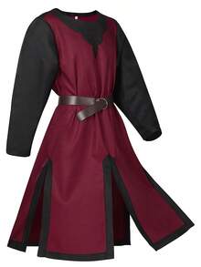 Túnica medieval para disfraz de Halloween, parte superior dividida para hombres