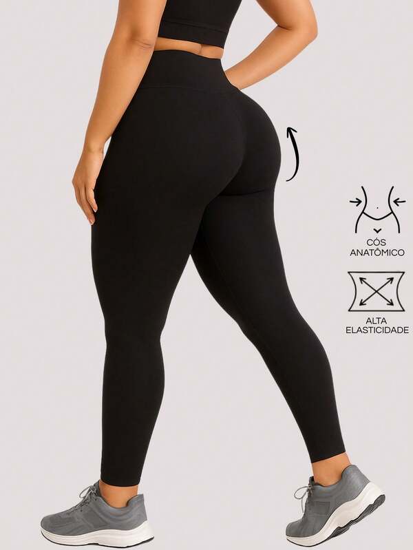 Calça Legging Plus Size Feminina Cintura Alta