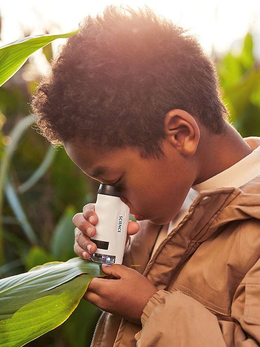 儿童便携式手持显微镜：LED 灯，60X-120X 变焦，适合小学生的教育光学科学实验玩具、科学、显微镜、儿童便携式显微镜 - 彩色 - 查看 1
