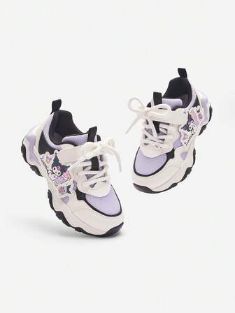 Balabala Zapatillas de plataforma de malla para niñas, zapatillas deportivas gruesas y transpirables para otoño 2025