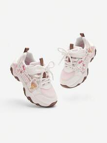 Balabala 2025 Herbst Mädchen Mesh Plateau-Sneaker mit dicker Sohle, atmungsaktive Plateauschuhe - weiß rot - Übersicht 4