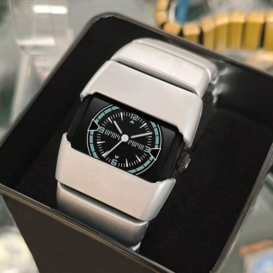 1pc Men's Quartz Watch Y2K Research Institute Authentic Millennium Vintage Original Star Ring Chronograph Advanced Niche Versatile Future